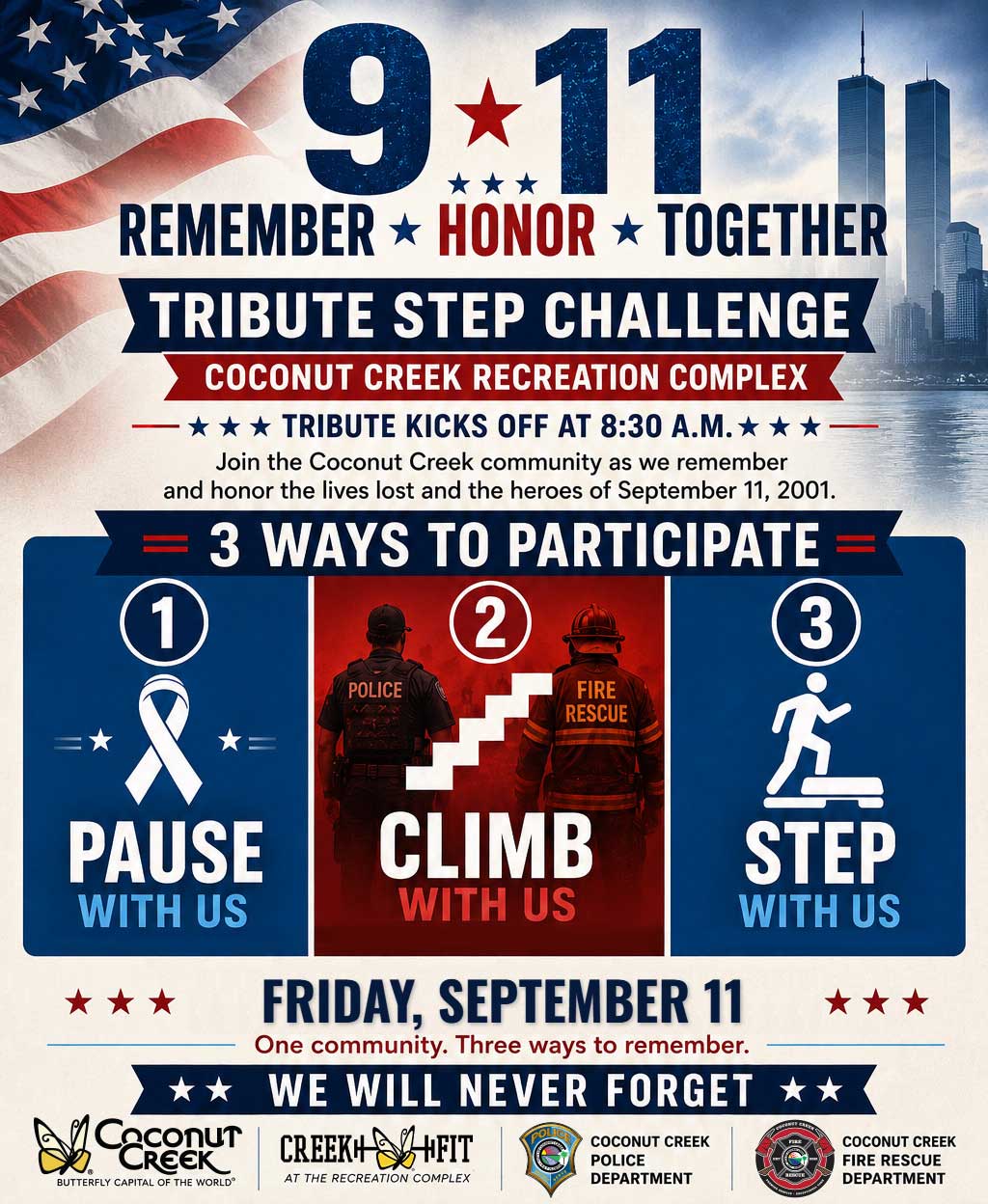 9-11 Tribute Step Challenge in Coconut Creek 9-11 Tribute Step Challenge in Coconut Creek