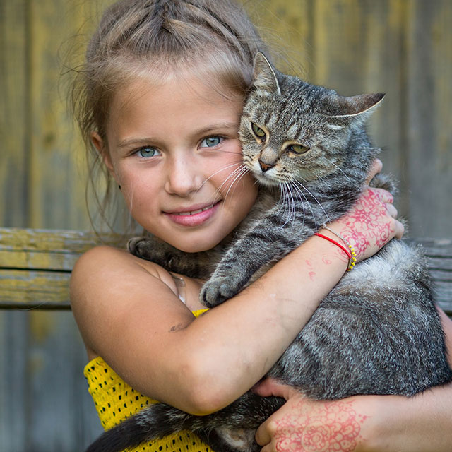 Animal Services Girl With Cat
