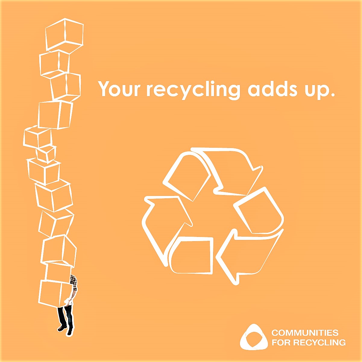 Man carries boxes stacked up