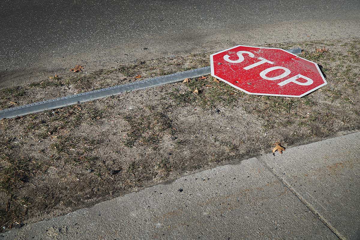 Damaged Road Sign Damaged Road Sign